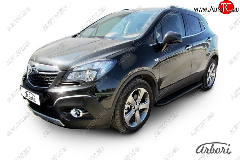 11 339 р. Порожки для ног Arbori Optima Black Opel Mokka  дорестайлинг (2012-2016)  с доставкой в г. Йошкар-Ола