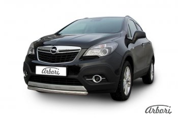 11 159 р. Защита переднего бампера Arbori (короткая, нержавейка, 1 труба d57 mm). Opel Mokka  дорестайлинг (2012-2016)  с доставкой в г. Йошкар-Ола. Увеличить фотографию 2