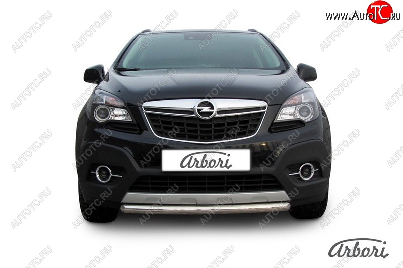 11 159 р. Защита переднего бампера Arbori (короткая, нержавейка, 1 труба d57 mm). Opel Mokka  дорестайлинг (2012-2016)  с доставкой в г. Йошкар-Ола