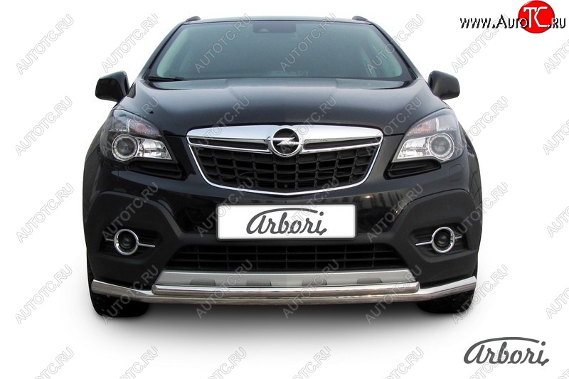 14 363 р. Защита переднего бампера Arbori (нержавейка, 2 трубы d57 и 42 mm) Opel Mokka  дорестайлинг (2012-2016)  с доставкой в г. Йошкар-Ола