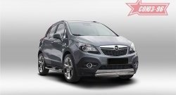 Защита переднего бампера одинарная из овальной трубы Souz-96 (d75х42). Opel Mokka  дорестайлинг (2012-2016)