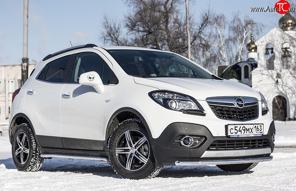 8 099 р. Одинарная защита переднего бампера диаметром 51 мм Petroil Tuning Opel Mokka  дорестайлинг (2012-2016) (привод: передний)  с доставкой в г. Йошкар-Ола