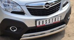 14 949 р. Защита переднего бампера (Ø75х42 мм, нержавейка) Russtal Opel Mokka  дорестайлинг (2012-2016)  с доставкой в г. Йошкар-Ола. Увеличить фотографию 2