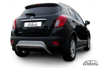 12 149 р. Защита заднего бампера Arbori (скоба, нержавейка, 1 труба d57 mm). Opel Mokka  дорестайлинг (2012-2016)  с доставкой в г. Йошкар-Ола. Увеличить фотографию 2