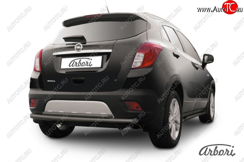 6 749 р. Защита заднего бампера Arbori (черная, 2 трубы d57 и 42 mm). Opel Mokka  дорестайлинг (2012-2016)  с доставкой в г. Йошкар-Ола