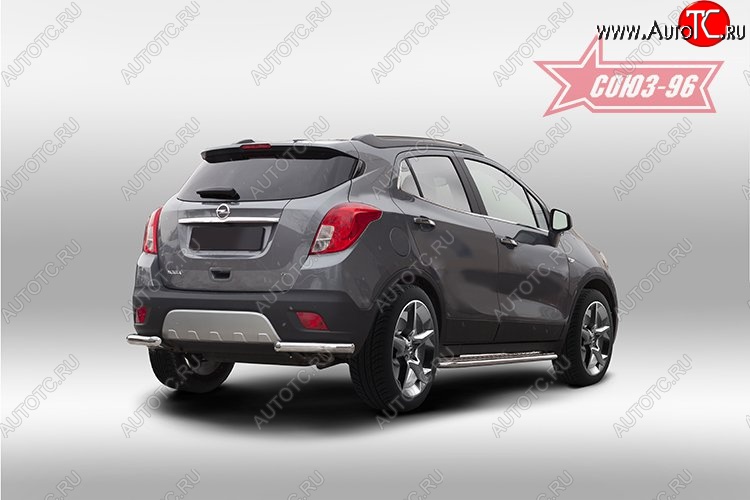 10 574 р. Защита заднего бампера из боковых уголков Souz-96 (d60) Opel Mokka  дорестайлинг (2012-2016)  с доставкой в г. Йошкар-Ола