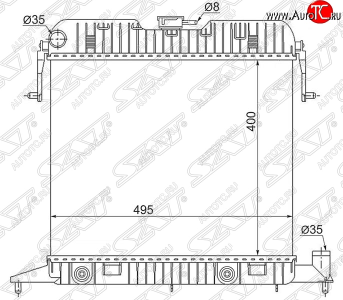 11 999 р. Радиатор двигателя (пластинчатый, 1.8/2.0, АКПП) SAT Opel Omega A седан (1986-1994)  с доставкой в г. Йошкар-Ола
