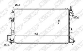 7 599 р. Радиатор двигателя (пластинчатый, 1.6/1.8, МКПП) SAT Opel Signum (2003-2008)  с доставкой в г. Йошкар-Ола. Увеличить фотографию 1