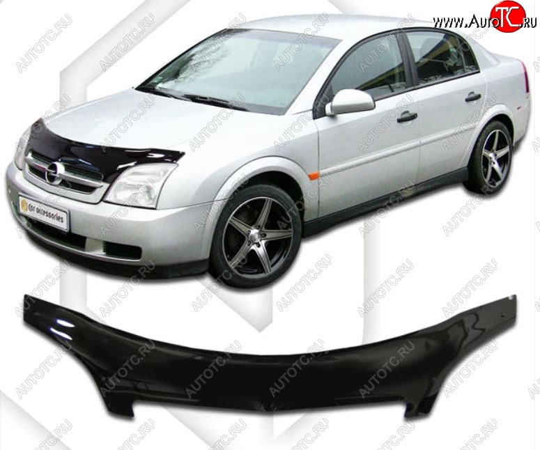 2 399 р. Дефлектор капота CA-Plastiс exclusive Opel Vectra C лифтбэк дорестайлинг (2002-2006) (Classic черный, Без надписи)  с доставкой в г. Йошкар-Ола