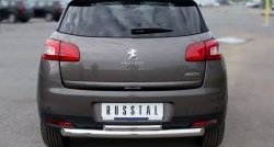 11 299 р. Защита заднего бампера (Ø76 и 42 мм, нержавейка) SLITKOFF Peugeot 4008 (2012-2017) (с короткой верхней трубой)  с доставкой в г. Йошкар-Ола. Увеличить фотографию 2