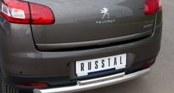 11 299 р. Защита заднего бампера (Ø76 и 42 мм, нержавейка) SLITKOFF Peugeot 4008 (2012-2017) (с короткой верхней трубой)  с доставкой в г. Йошкар-Ола. Увеличить фотографию 3