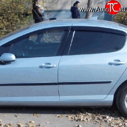 1 394 р. Дефлекторы окон (ветровики) 4 шт. (седан) Novline Peugeot 407 седан (2004-2010)  с доставкой в г. Йошкар-Ола