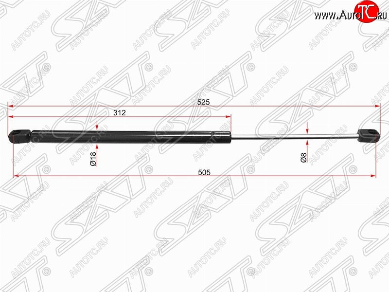 539 р. Газовый упор крышки багажника SAT Peugeot 407 седан (2004-2010)  с доставкой в г. Йошкар-Ола