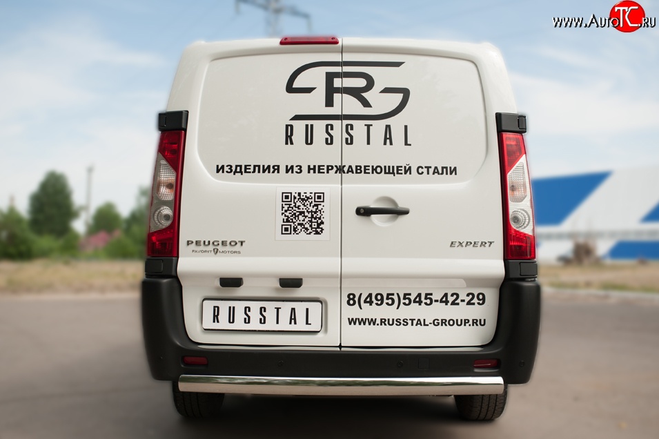 17 999 р. Защита заднего бампера (Ø75x42 мм, нержавейка) Russtal Peugeot Expert G9 минивэн рестайлинг (2012-2017)  с доставкой в г. Йошкар-Ола