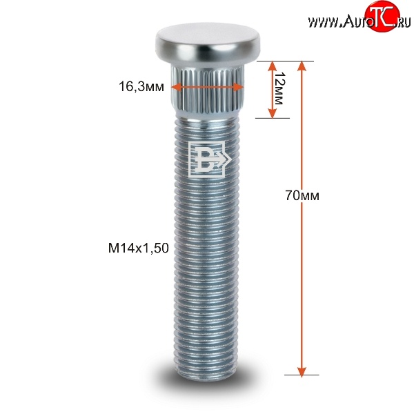 282 р. Забивная шпилька 58 мм ступицы Вектор M14 1.5 58 Уаз Симбир (3162) (1997-2005)