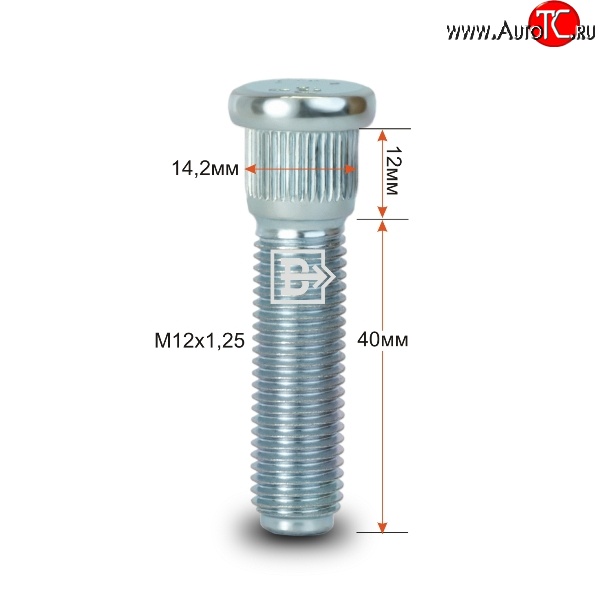 179 р. Забивная шпилька 40 мм ступицы Вектор M12 1.25 40 Dong Feng DFSK ix7 дорестайлинг (2019-2023)