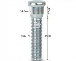 Забивная шпилька 45 мм ступицы Вектор M12 1.5 45 KIA Pregio  рестайлинг (2003-2005) 