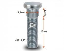 188 р. Забивная шпилька 28 мм ступицы Вектор M12 1.25 28 Dong Feng DFSK ix7 дорестайлинг (2019-2023). Увеличить фотографию 1