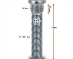 282 р. Забивная шпилька 58 мм ступицы Вектор M14 1.5 58 Уаз Буханка 452 3741 цельнометаллический фургон (1965-2025). Увеличить фотографию 1