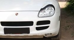 1 599 р. Реснички на фары RA Porsche Cayenne 955 (2002-2006) (Неокрашенные)  с доставкой в г. Йошкар-Ола. Увеличить фотографию 5