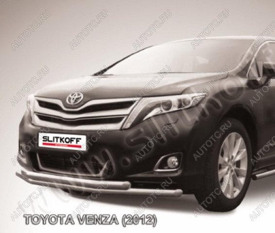 15 799 р. Двойная защита переднего бампера d57 мм Slitkoff  Toyota Venza  GV10 (2012-2016) рестайлинг (нержавейка полированная)  с доставкой в г. Йошкар-Ола