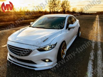 Капот пластиковый (с прорезаными жабрами) SkyActivSport MV-Tuning Mazda 6 GJ дорестайлинг седан (2012-2015)