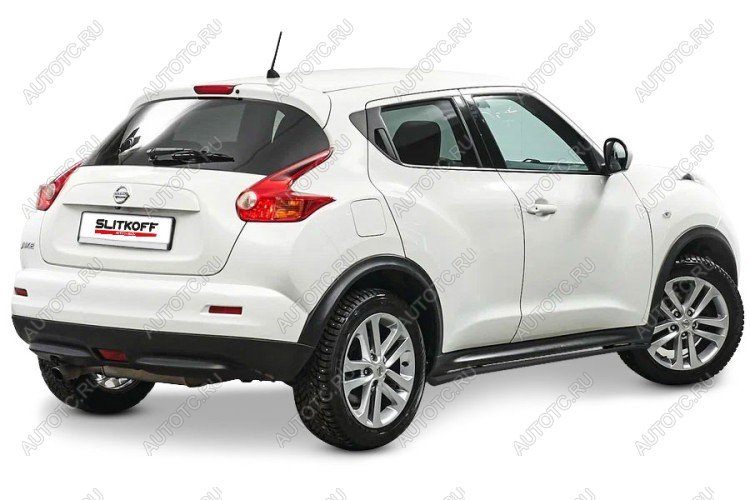 10 349 р. Защита порогов d42 с гибами Slitkoff  Nissan Juke  1 YF15 (2010-2014) дорестайлинг (сталь с полимерным покрытием, цвет черныйчёрный)  с доставкой в г. Йошкар-Ола