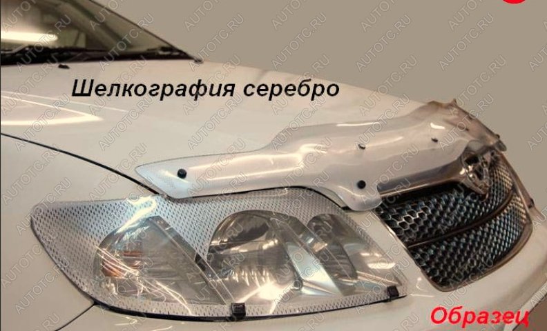 2 449 р. Дефлектор капота CA-Plastiс  ГАЗ 31105  Волга (2003-2009) дорестайлинг, рестайлинг (серия Шелкография серебро)  с доставкой в г. Йошкар-Ола