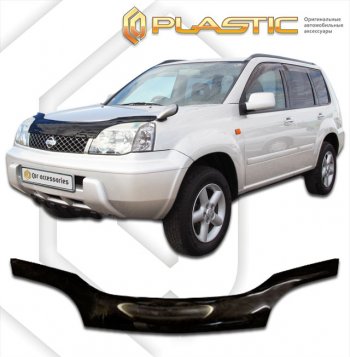 2 159 р. Дефлектор капота CA-Plastiс  Nissan X-trail  1 T30 (2000-2007) дорестайлинг, рестайлинг (серия Сlassic черный, Без надписи)  с доставкой в г. Йошкар-Ола. Увеличить фотографию 1