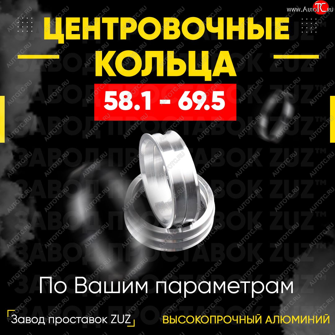 1 799 р. Алюминиевое центровочное кольцо (4 шт) ЗУЗ 58.1 x 69.5    с доставкой в г. Йошкар-Ола