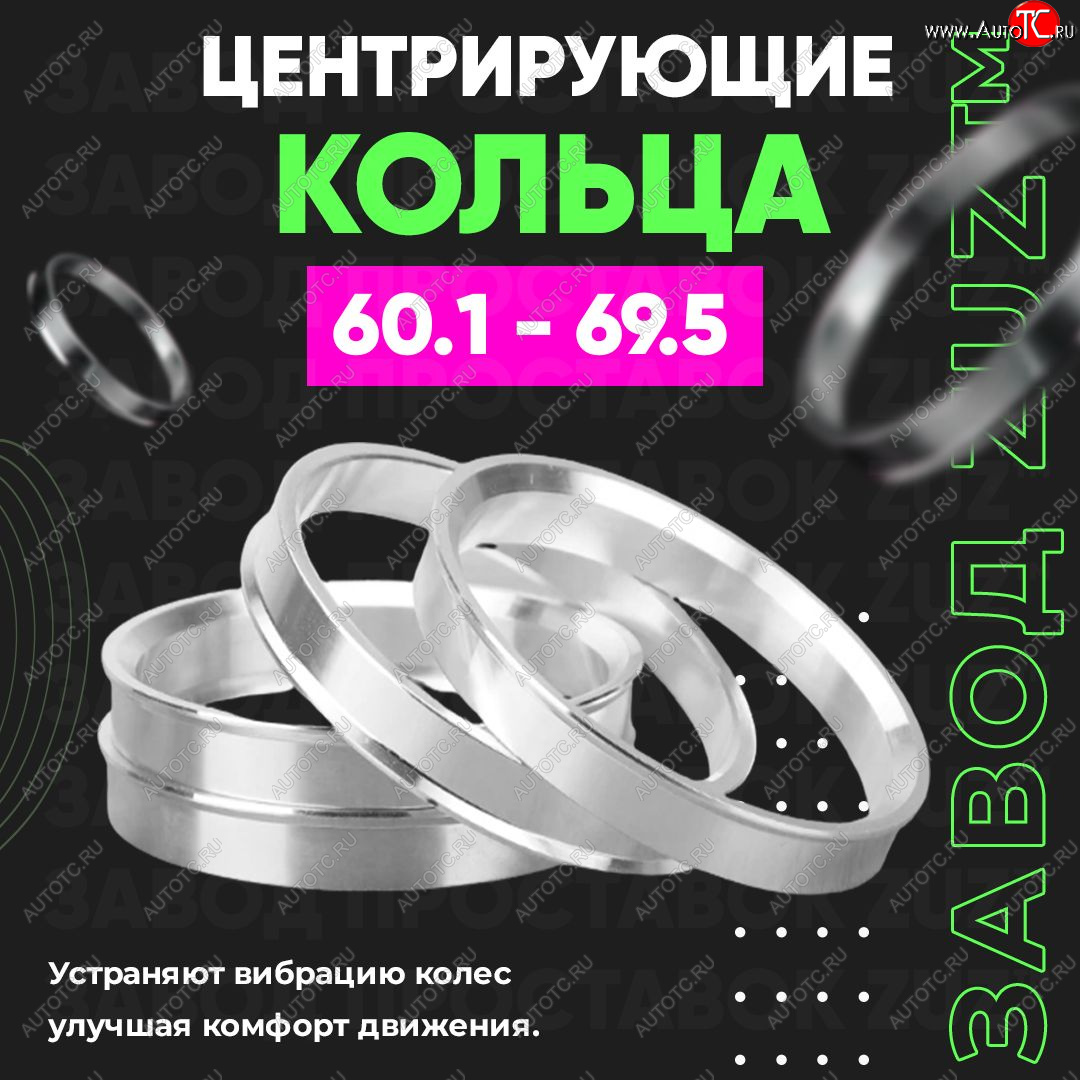 1 799 р. Алюминиевое центровочное кольцо (4 шт) ЗУЗ 60.1 x 69.5    с доставкой в г. Йошкар-Ола