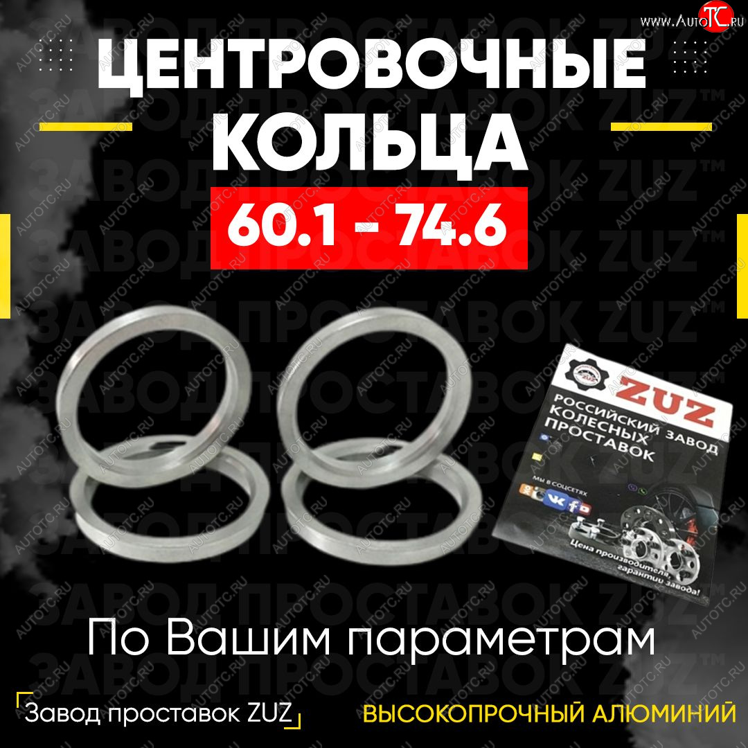 1 799 р. Алюминиевое центровочное кольцо (4 шт) ЗУЗ 60.1 x 74.6    с доставкой в г. Йошкар-Ола