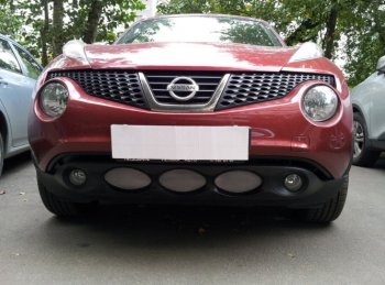 Защитная сетка в бампер (низ, ячейка 3х7 мм) Стрелка11 Стандарт Nissan (Нисан) Juke (Жук)  1 YF15 (2010-2014) 1 YF15 дорестайлинг ()