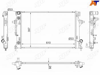 7 199 р. Радиатор охлаждающей жидкости SAT Hyundai Elantra AD дорестайлинг (2016-2019)  с доставкой в г. Йошкар-Ола. Увеличить фотографию 1