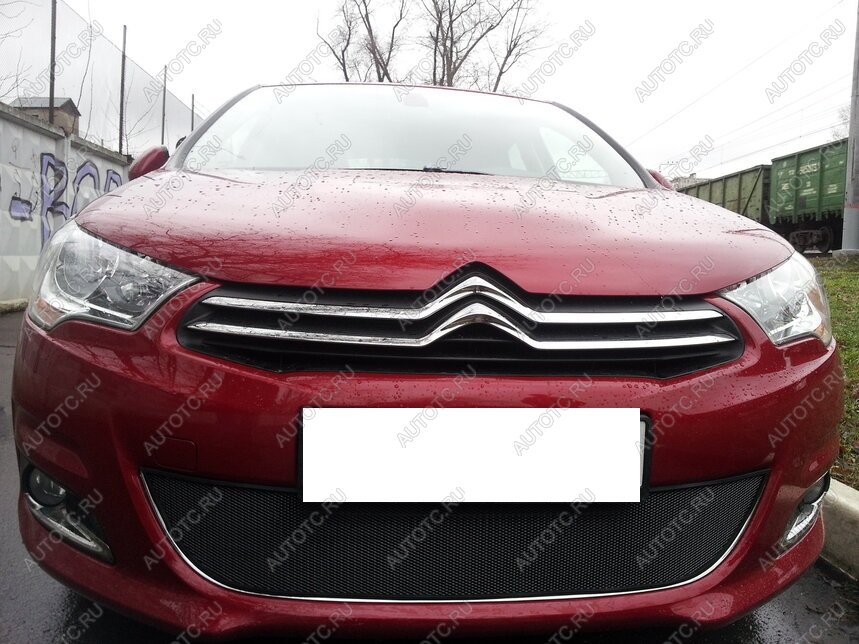 969 р. Зимняя заглушка решетки радиатора Стрелка11  CITROEN C4  B7 (2011-2018) хэтчбэк 5 дв. (черная)  с доставкой в г. Йошкар-Ола