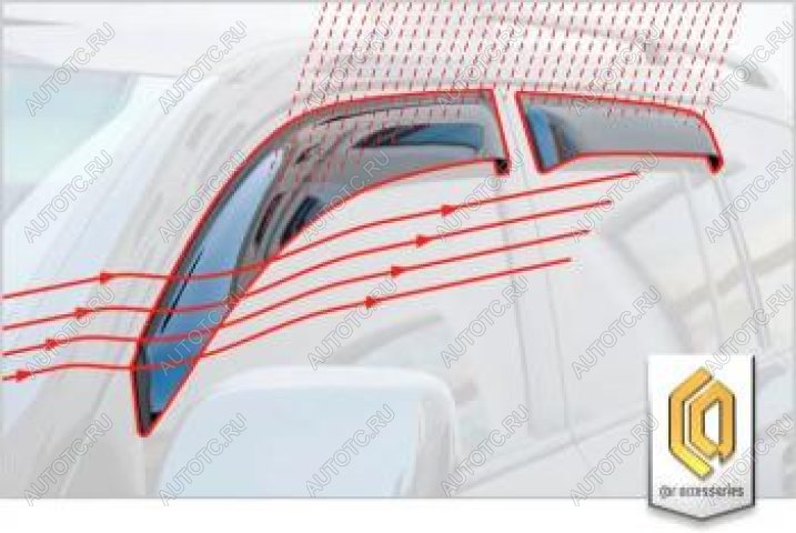 2 199 р. Дефлектора окон CA-Plastic  Nissan Qashqai +2  1 (2008-2014) J10 дорестайлинг, J10 рестайлинг (серия Шелкография золото)  с доставкой в г. Йошкар-Ола