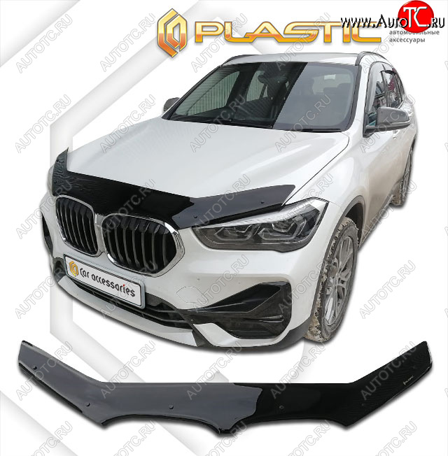 2 199 р. Дефлектор капота CA-Plastic  BMW X1  F48 (2015-2022) дорестайлинг, рестайлинг (classic черный, без надписи)  с доставкой в г. Йошкар-Ола