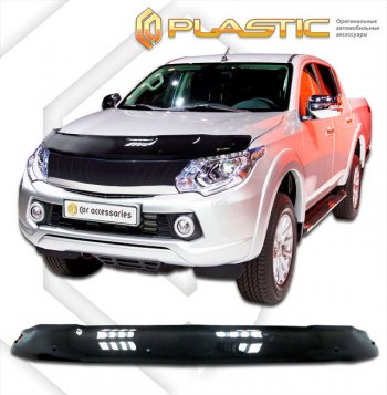 2 159 р. Дефлектор капота CA-Plastic  Fiat Fullback (2016-2018) (classic черный, без надписи)  с доставкой в г. Йошкар-Ола. Увеличить фотографию 1