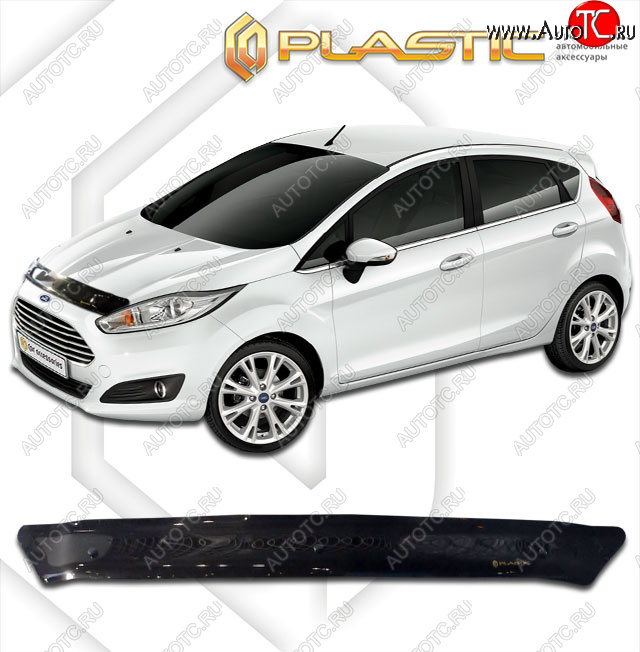 1 999 р. Дефлектор капота CA-Plastic  Ford Fiesta  6 (2012-2019) хэтчбэк 3 дв. рестайлинг, хэтчбэк 5 дв. рестайлинг (classic черный, без надписи)  с доставкой в г. Йошкар-Ола