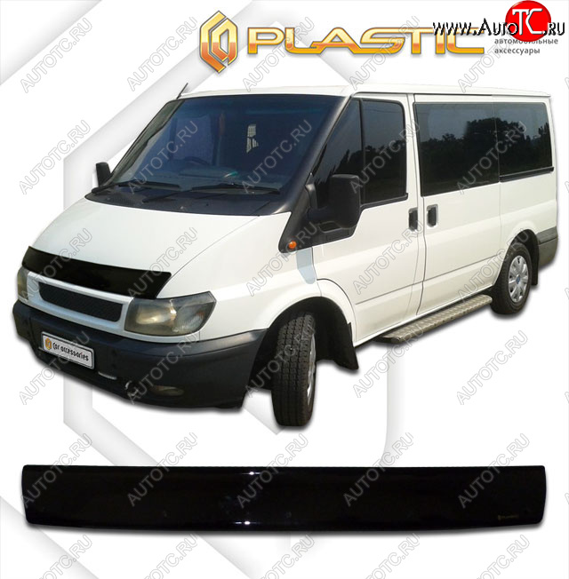 1 979 р. Дефлектор капота CA-Plastic  Ford Transit (2000-2006) цельнометаллический фургон дорестайлинг (classic черный, без надписи)  с доставкой в г. Йошкар-Ола