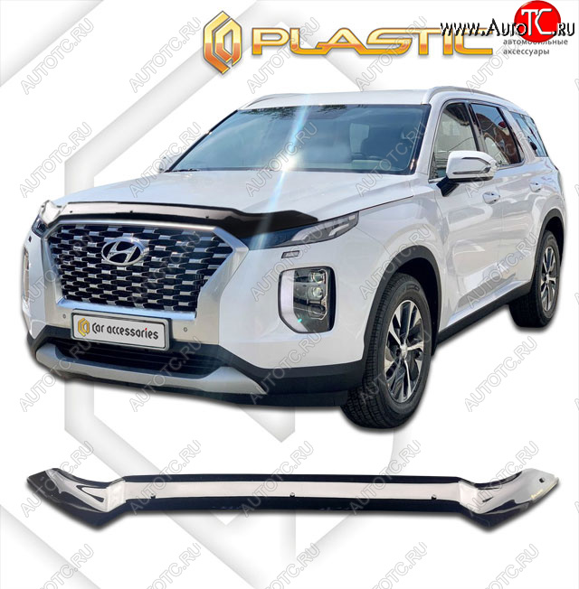 1 979 р. Дефлектор капота CA-Plastic  Hyundai Palisade  LX2 (2018-2022) (classic черный, без надписи)  с доставкой в г. Йошкар-Ола