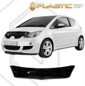 1 839 р. Дефлектор капота CA-Plastic  Mitsubishi Colt ( Z20, Z30 хэтчбэк 3 дв.,  Z30) (2002-2012) дорестайлинг, хэтчбэк 5 дв. дорестайлинг, рестайлинг, хэтчбэк 5 дв. рестайлинг (серия Сlassic черный)  с доставкой в г. Йошкар-Ола. Увеличить фотографию 2