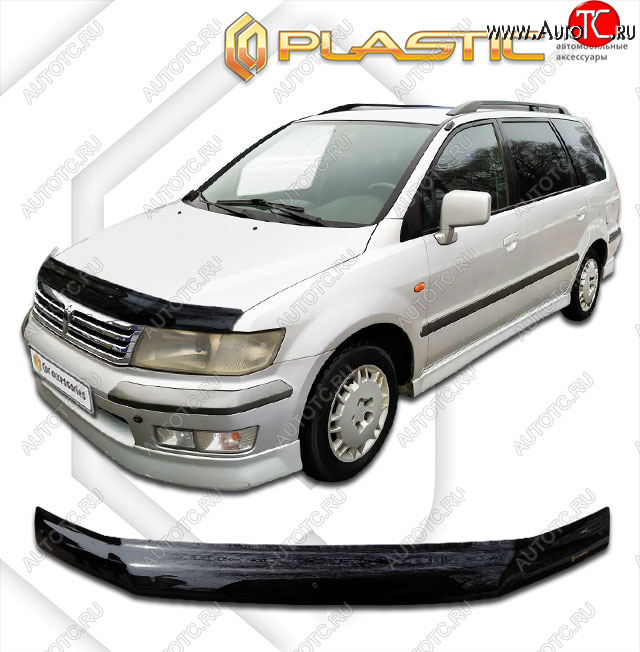 1 979 р. Дефлектор капота CA-Plastic  Mitsubishi Space Wagon  N94W (1998-2005) (classic черный, без надписи)  с доставкой в г. Йошкар-Ола