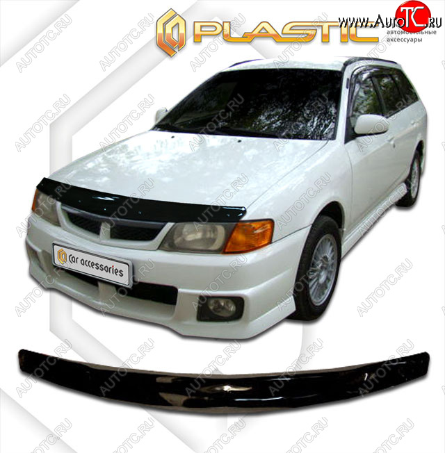 1 899 р. Дефлектор капота CA-Plastic  Nissan Wingroad  2 Y11 (1999-2001) дорестайлинг универсал (classic черный, без надписи)  с доставкой в г. Йошкар-Ола