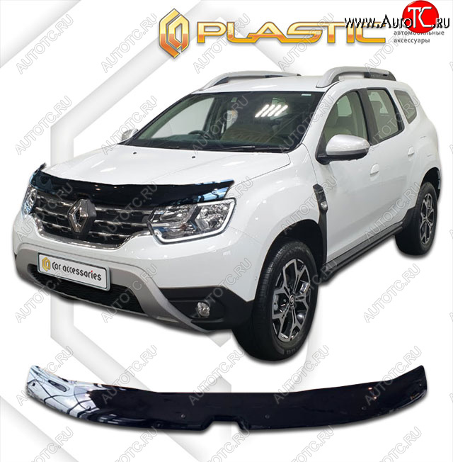 2 099 р. Дефлектор капота CA-Plastic  Renault Duster  HM (2021-2024) рестайлинг (classic черный, без надписи)  с доставкой в г. Йошкар-Ола