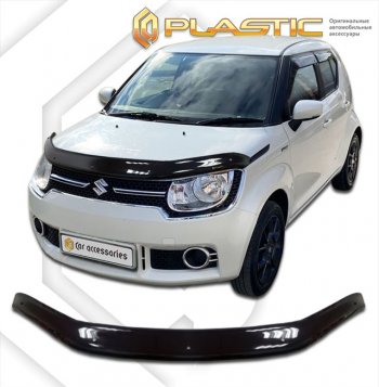 1 979 р. Дефлектор капота CA-Plastic  Suzuki Ignis (2016-2025) (серия Сlassic черный, без надписи)  с доставкой в г. Йошкар-Ола. Увеличить фотографию 2