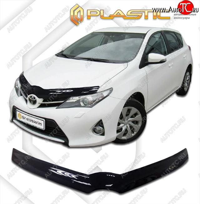 1 979 р. Дефлектор капота CA-Plastic  Toyota Auris  E180 (2012-2018) хэтчбэк 5 дв. дорестайлинг, хэтчбэк 5 дв. рестайлинг (classic черный, без надписи)  с доставкой в г. Йошкар-Ола