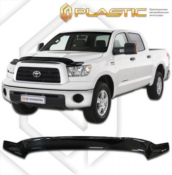 2 099 р. Дефлектор капота (Double Cab) CA-Plastic Toyota Tundra XK50 дорестайлинг (2007-2009) (серия Сlassic черный, без надписи)  с доставкой в г. Йошкар-Ола. Увеличить фотографию 2