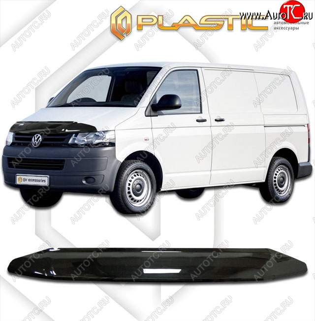 1 849 р. Дефлектор капота CA-Plastic  Volkswagen Multivan  T5 (2009-2015) рестайлинг (classic черный, без надписи)  с доставкой в г. Йошкар-Ола