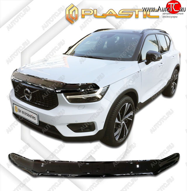 2 269 р. Дефлектор капота CA-Plastic  Volvo XC40 (2017-2022) (classic черный, без надписи)  с доставкой в г. Йошкар-Ола